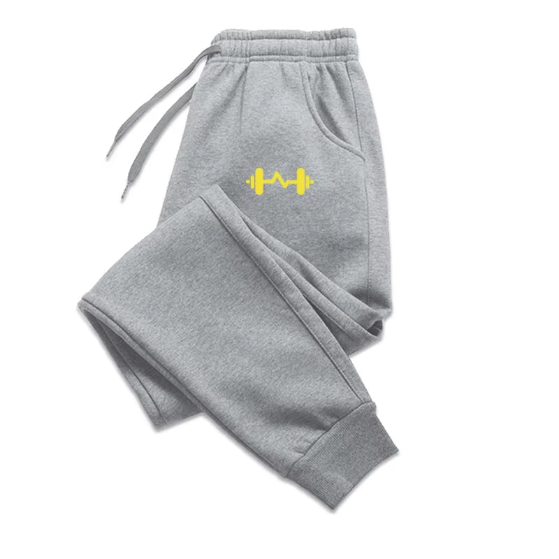 2024 Men's Fleece Jogging Pants with Drawstring - Casual Sports Trousers for Autumn and Winter