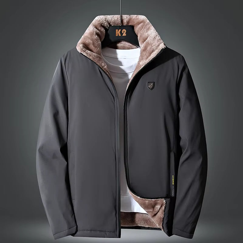 Men's 2024 Winter Windproof Fleece Jacket - Casual Outdoor Coat for Autumn - Classic Brand Outwear