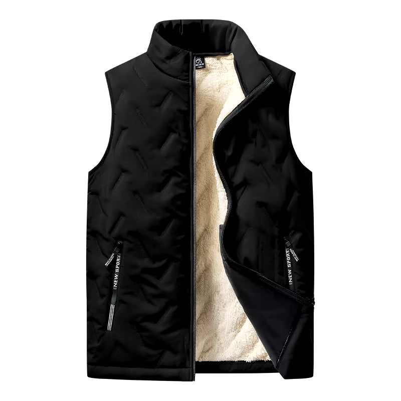 Men's Cotton Vest Jacket for Autumn and Winter - Casual Multifunctional Plus Size Warm Sleeveless Top with Standing Collar