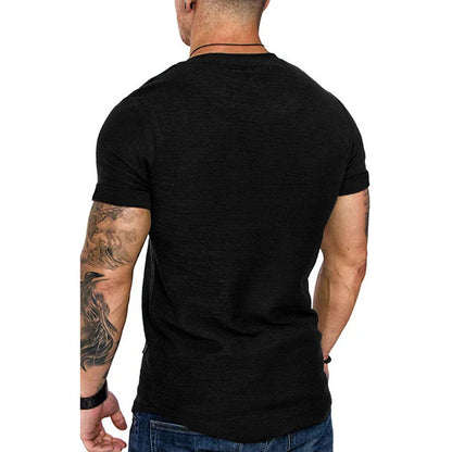 Men's Slim Fit O-Neck Short Sleeve Sports T-Shirt for Fitness and Casual Wear