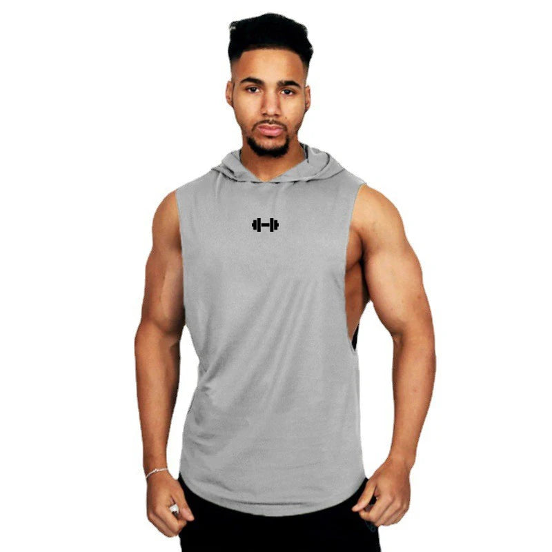 Men's Summer Sleeveless Hooded Cotton Tank Tops - Breathable Fitness and Bodybuilding Singlets