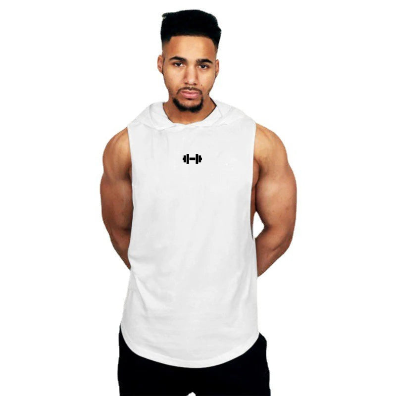 Men's Summer Sleeveless Hooded Cotton Tank Tops - Breathable Fitness and Bodybuilding Singlets