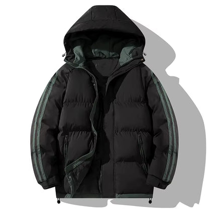 Thickened Cotton-Padded Hoodie Jacket for Teens - Fleece-Lined Casual Coat for Men, Autumn/Winter 1996 Collection