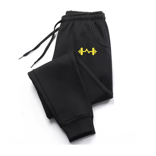 2024 Men's Fleece Jogging Pants with Drawstring - Casual Sports Trousers for Autumn and Winter